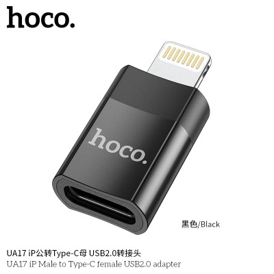 Hoco Ua17 Adaptador Ip Macho A Tipo-C Hembra Usb2.0 (Soporta Carga)