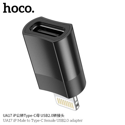 Hoco Ua17 Adaptador  Ip Macho A Tipo-C Hembra Usb2.0 (Soporta Carga)