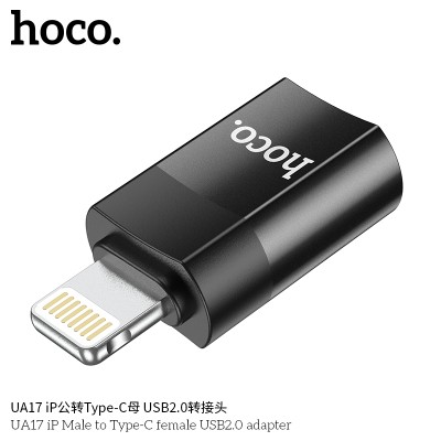 Hoco Ua17 Adaptador Ip Macho A Tipo-C Hembra Usb2.0 (Soporta Carga)