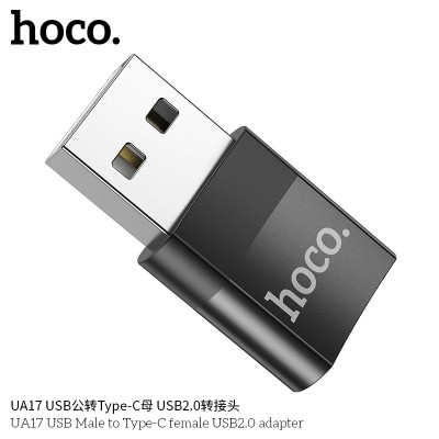 Hoco Ua17 Adaptador Usb Macho A Usb 2.0 Tipo C Hembra (Soporta Carga)