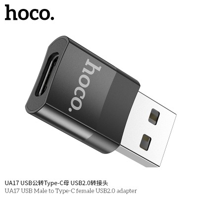 Hoco Ua17 Adaptador Usb Macho A Usb 2.0 Tipo C Hembra (Soporta Carga)