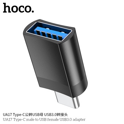 Hoco Ua17 Adaptador Tipo-C Macho A Usb Hembra Usb3.0 (Soporta Carga)