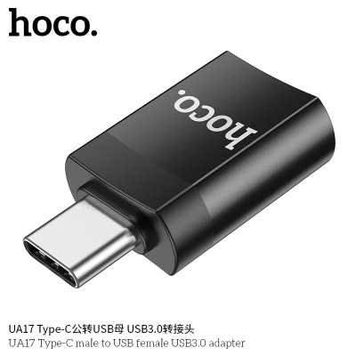 Hoco Ua17 Adaptador Tipo-C Macho A Usb Hembra Usb3.0 (Soporta Carga)