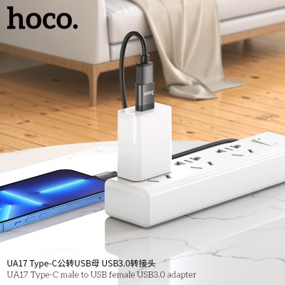 Hoco Ua17 Adaptador Tipo-C Macho A Usb Hembra Usb3.0 (Soporta Carga)