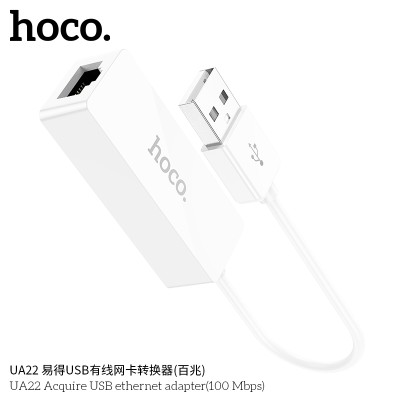 Hoco Ua22 Adaptador De Usb A Ethernet 100 Mbps Blanco