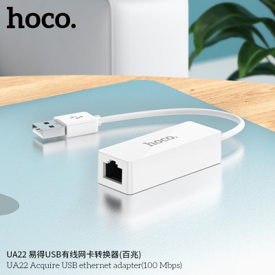 Hoco Ua22 Adaptador De Usb A Ethernet 100 Mbps Blanco