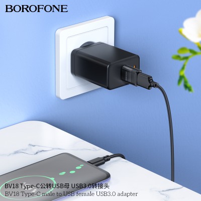 Borofone Bv18 Adaptador Tipo C Macho A Usb Hembra Usb3.0