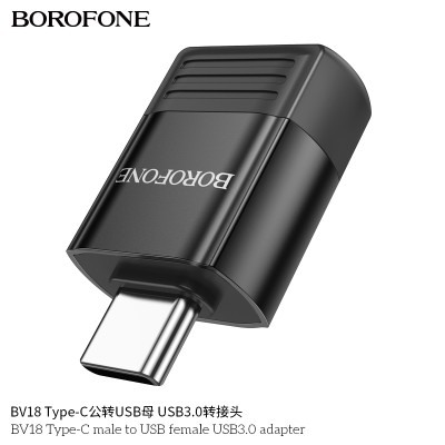 Borofone Bv18 Adaptador Tipo C Macho A Usb Hembra Usb3.0