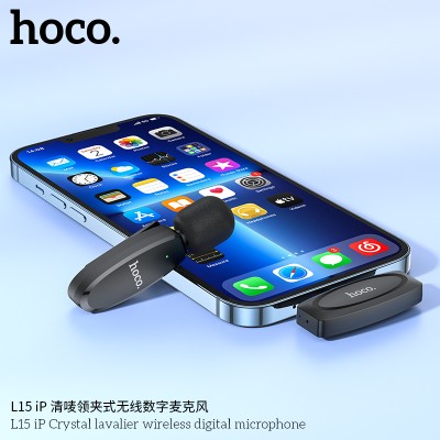 Hoco L15 Micrófono Digital Inalámbrico Lavalier Ip Crysta