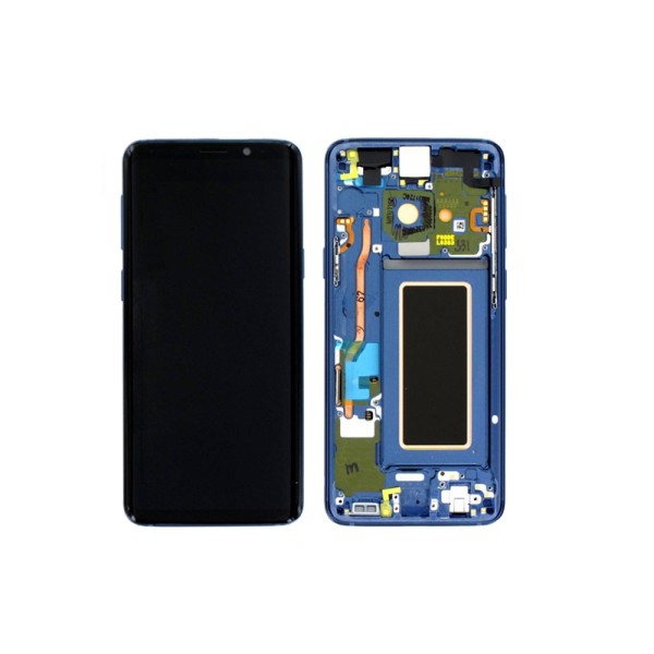 Pantalla Completa Original Servicepack Para Samsung S9 G960 Con Marco Azul