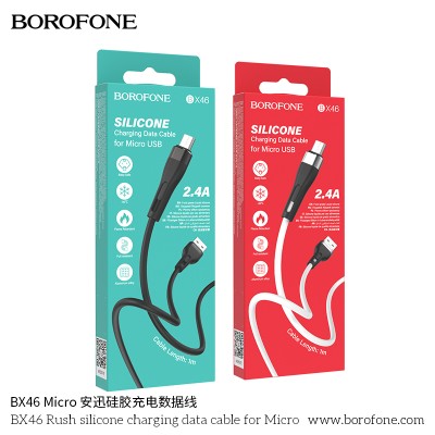 Borofone Bx46 Cable De Datos De Carga De Silicona De Rush Para Micro