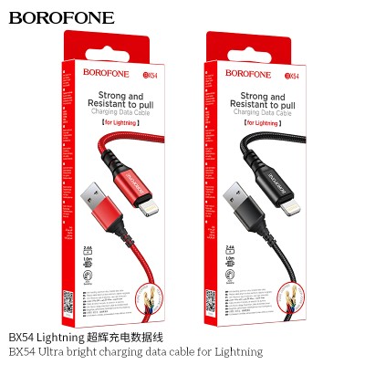 Borofone Bx54 Cable De Datos De Carga Ultra Brillante Para Ip