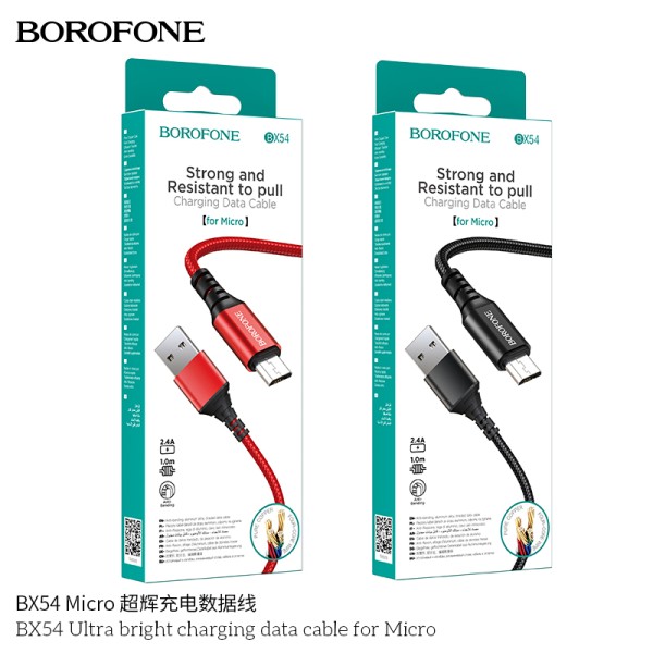 Borofone Bx54 Cable De Datos De Carga Ultra Brillante Para Micro