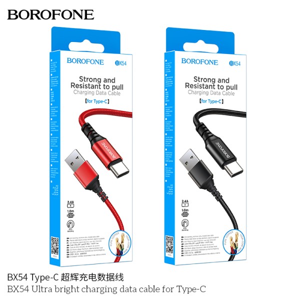 Borofone Bx54 Cable De Datos De Carga Ultra Brillante Para Tipo C