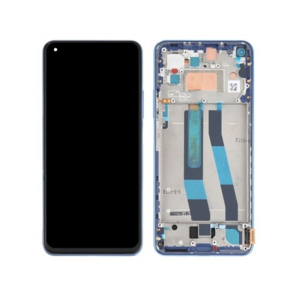 Pantalla Completa Original Servicepack Para Xiaomi Mi 11 Lite 5G Ne Con Marco Azul