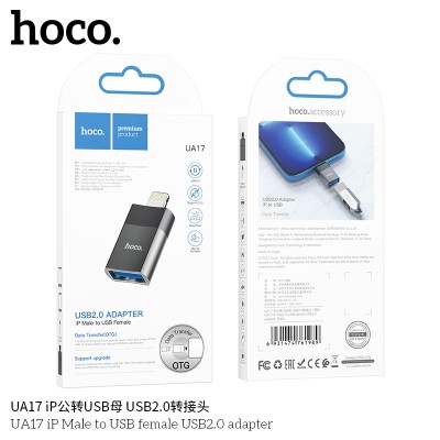 Hoco Ua17 Adaptador Ip Macho A Usb Hembra Usb2.0 (No Soporta Carga)