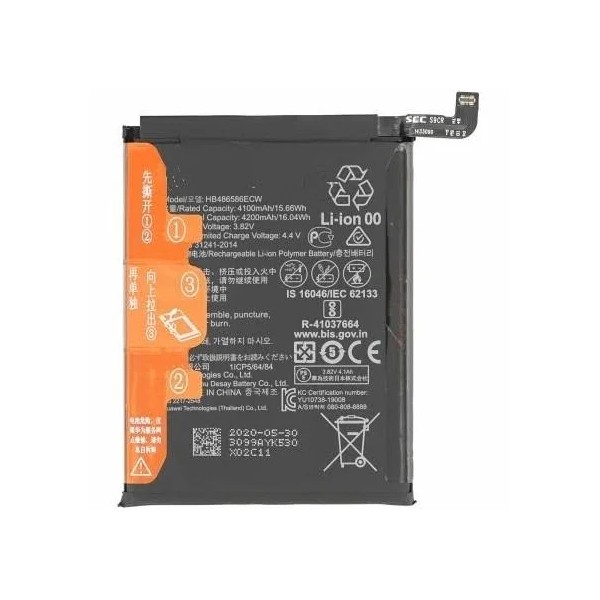 Bateria Para Huawei P40 Lite / Mate 30 / V30 / Nova 6 4100Mah -Hb486586Ecw