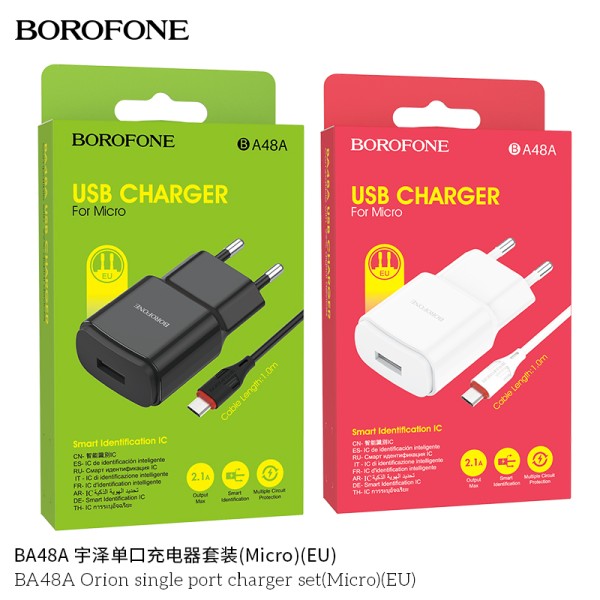 Borofone Ba48A Cargador Rapido Con Cable Micro Usb