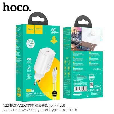 Hoco N22 Cargadores Pd25W Con Cable Tipo-C A Ip