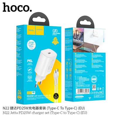 Hoco N22 Cargadores Pd25W Con Cable Tipo-C A Tipo-C