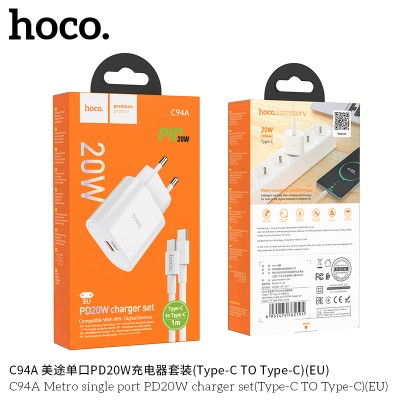 Hoco C94A Cargador Con Cable De Tipo-C A Tipo C Pd20W