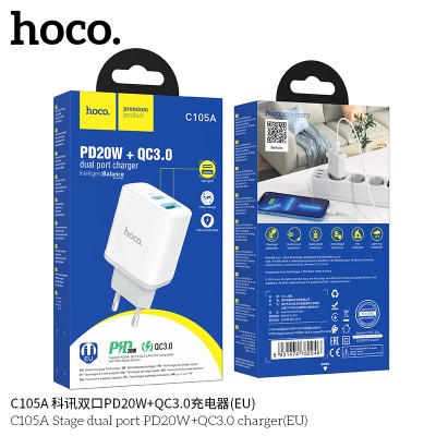 Hoco C105A Cargadores Enchufe Pd20W+Qc3.0