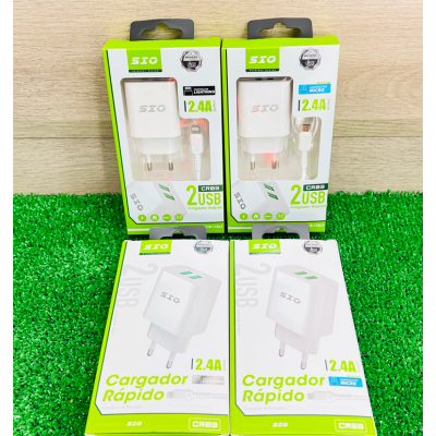 Sio Cr03 L Cargador Rapido Doble Con Cable Lightning Ip 2.4A