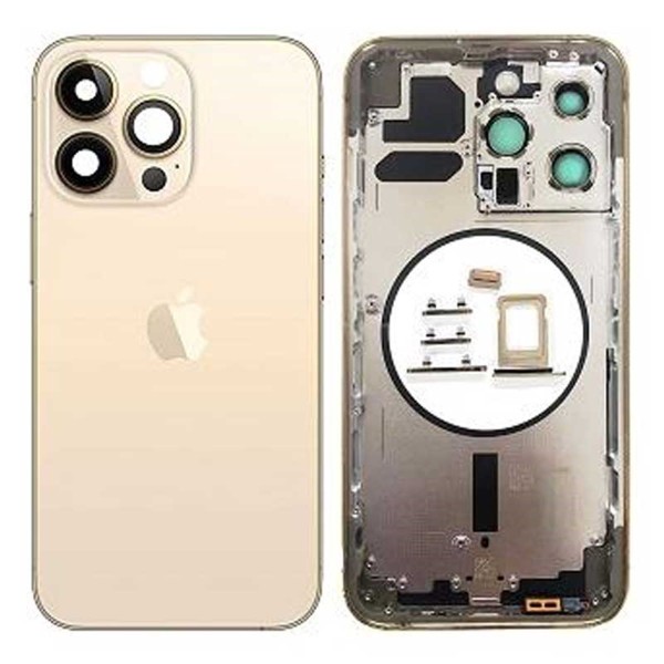 Chasis Con Tapa Trasera Para Iphone 13 Pro-Dorado