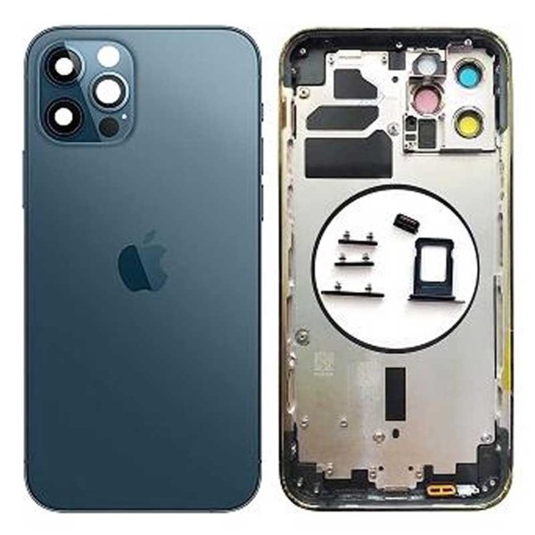 Chasis Con Tapa Trasera Para Iphone 12 Pro-Azul