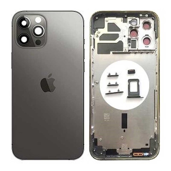 Chasis Con Tapa Trasera Para Iphone 12 Pro Max (Negro )