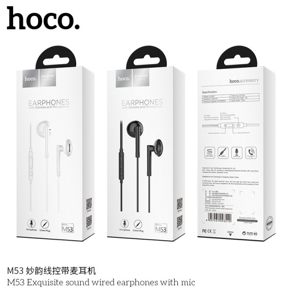 Hoco M53 Auriculares Con Cableado De Sonido Exquisito Con Micrófono