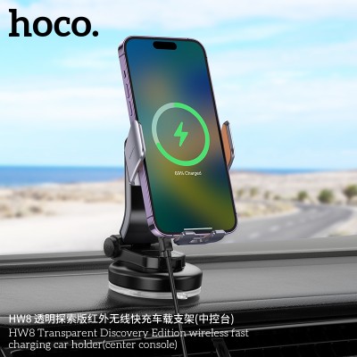 Hoco Hw8 Soporte De Coche Carga Rapida Inalámbrico Transparente