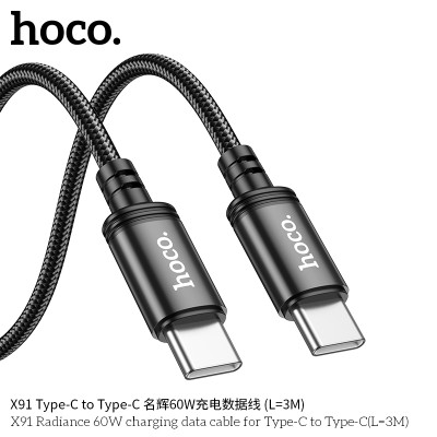 Hoco X91 Cable 60W Para Tipo C A Tipo C De 3M