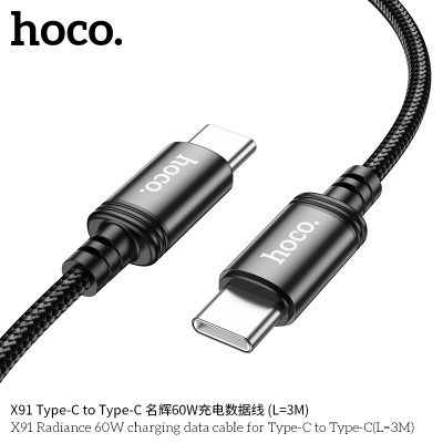 Hoco X91 Cable 60W Para Tipo C A Tipo C De 3M