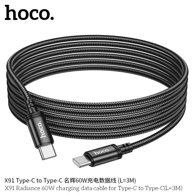 Hoco X91 Cable 60W Para Tipo C A Tipo C De 3M