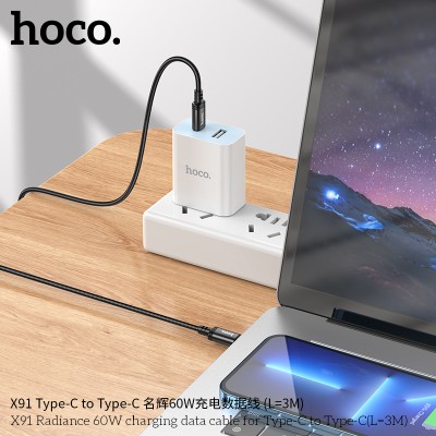 Hoco X91 Cable 60W Para Tipo C A Tipo C De 3M